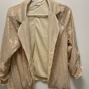Grace Karin Medium Gold Sequin Jacket Holiday $159